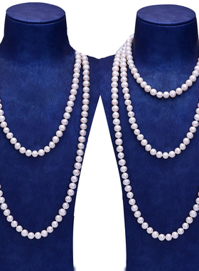 珍珠项链毛衣链长款女百搭简约高档衣服链配饰挂件秋冬双层装饰品