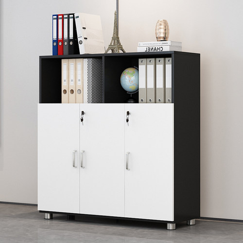 办公室文件柜矮柜收纳柜办公柜档案带锁资料柜打印机柜茶水柜木质