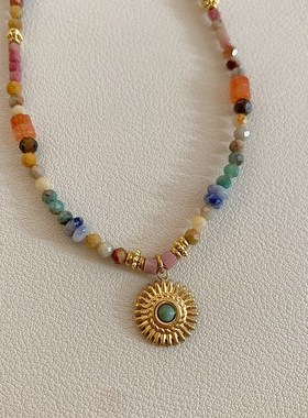 手工天然石串珠项链女款2025新款高级感轻奢小众锁骨链颈链配饰品