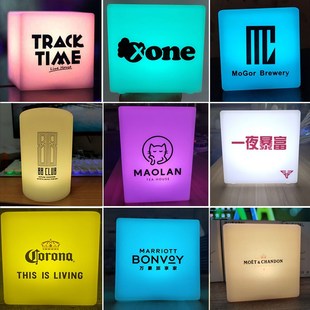 LED酒吧桌面灯 餐厅清吧创意氛围灯剧本杀号码灯logo定制装饰台灯