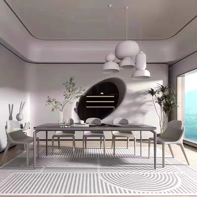 悬浮铝合金实心桌腿意式岩板餐台支架大理石桌架瓷砖饭桌架子底座