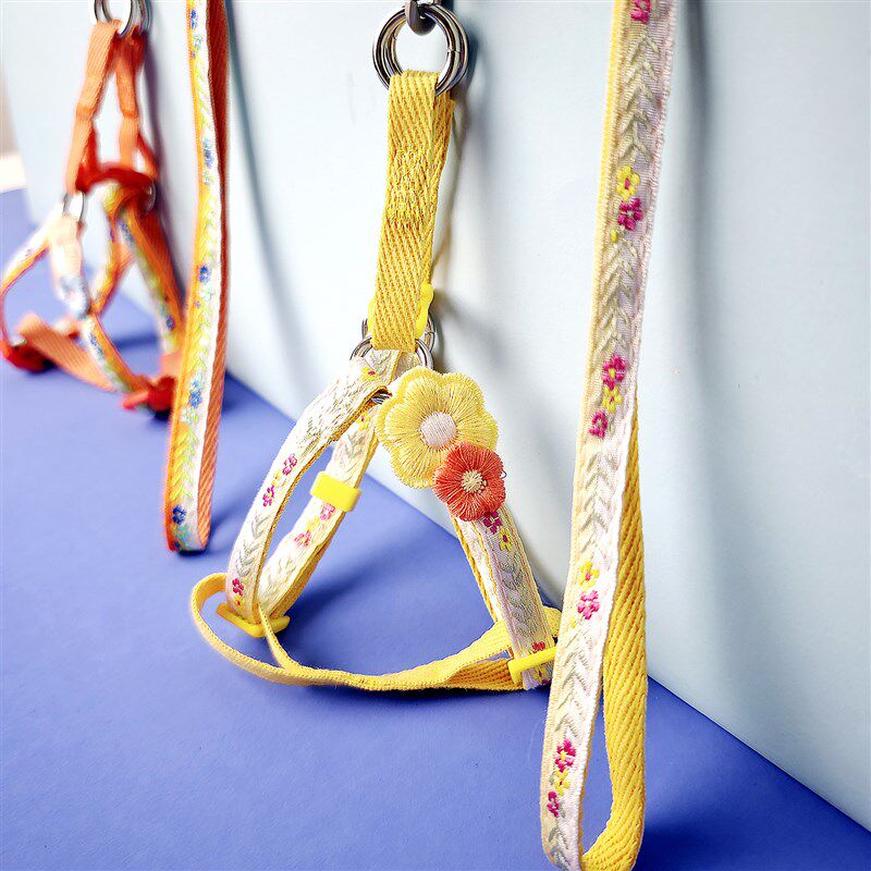 超轻便狗狗牵引绳小型犬幼犬狗绳子猫咪背心项圈可调节宠物牵引绳