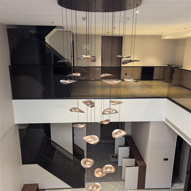 空叶全光谱禅意客厅餐厅茶室吊灯具新中式日式侘寂原木创意复古