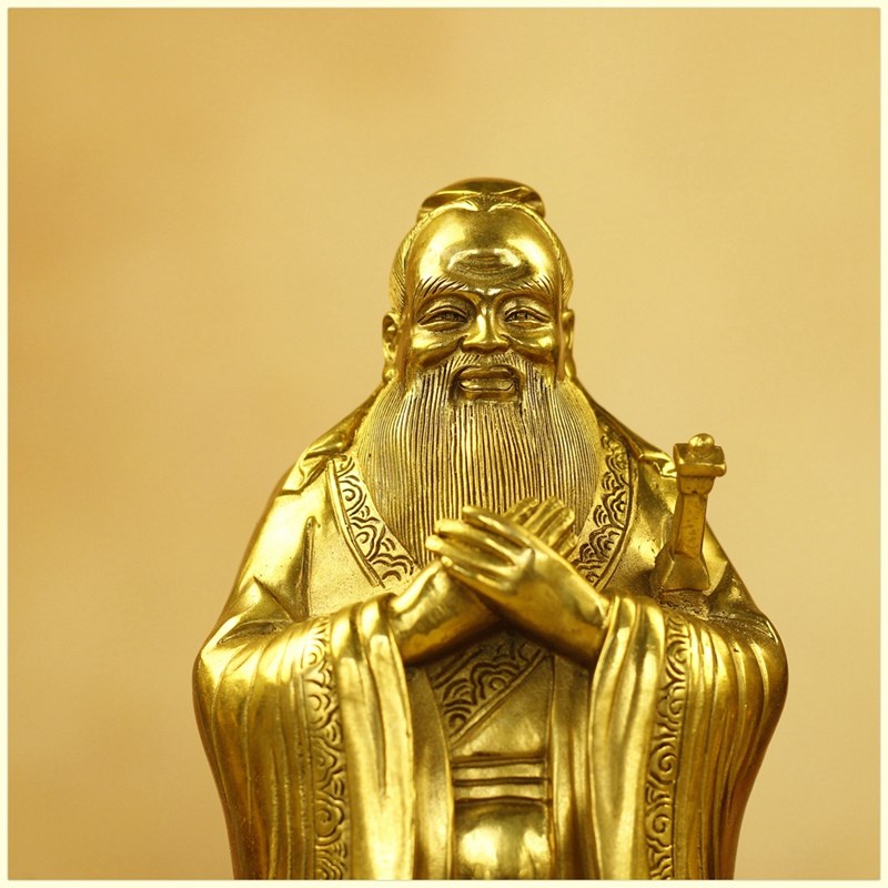 久鉴 铜孔子 儒家学孔子人物雕像居家办公室书房文化装饰摆件