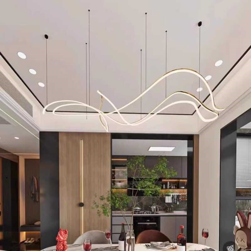 2023设计师吊灯具艺术线条造型餐厅美容店公司前台吧台样板间展厅