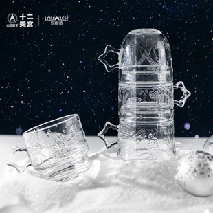 家用客厅喝水玻璃杯子叠叠杯轻奢可叠杯具水杯 创意高颜值水具套装