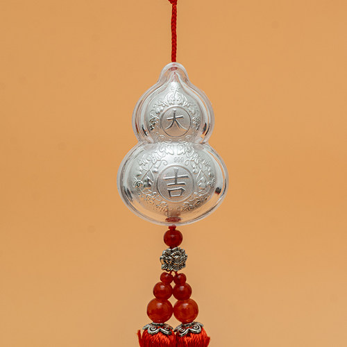 苗姑娘足银福禄大葫芦汽车挂件大吉大利银饰