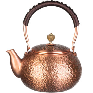 纯手工壶紫铜黄铜茶壶手工加厚泡茶煮茶家用大容量 铜壶烧水壶中式