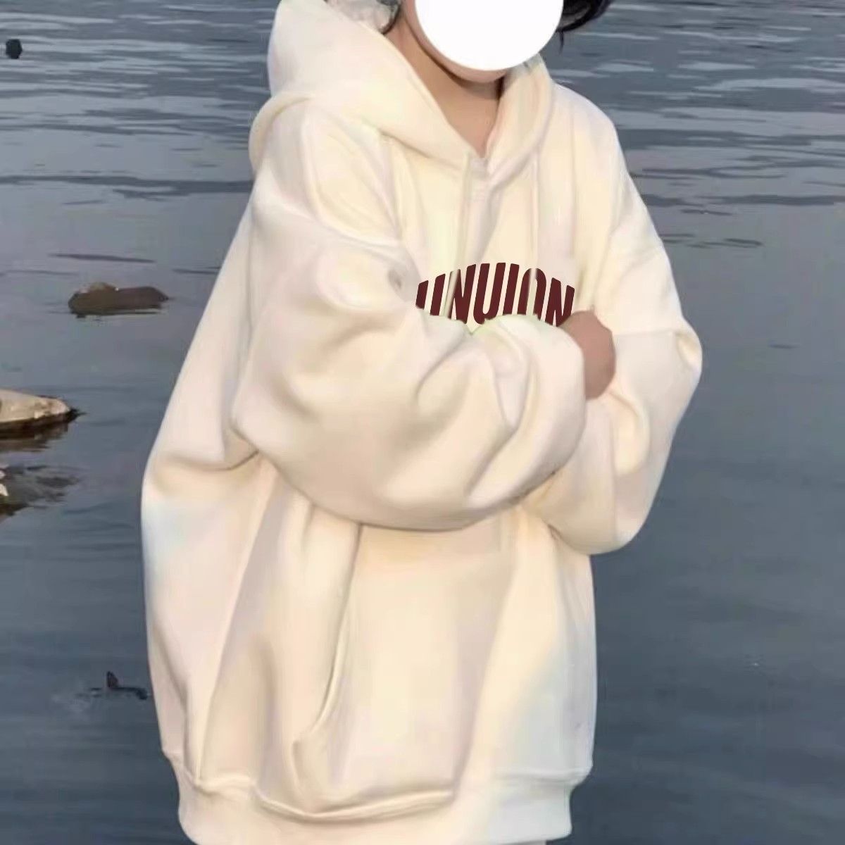 美式慵懒风春秋季小众复古卫衣女学生连帽薄款套头卫衣港风韩版潮