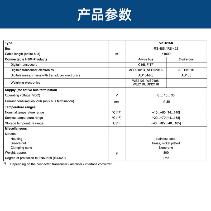 德国HBM数字称重接线盒VK20A/VKD2R-8不锈钢材质8孔接线盒耐腐蚀