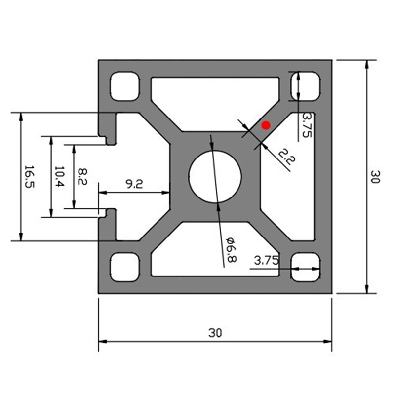 工业铝型材3030B现货30*30方管铝合金型材机柜设备框架工作台围栏