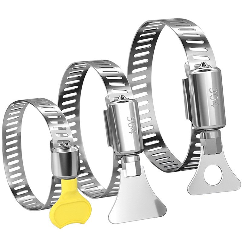 304不锈钢手柄喉箍手拧卡箍抱箍管箍水管收紧箍圈卡扣固定夹管卡