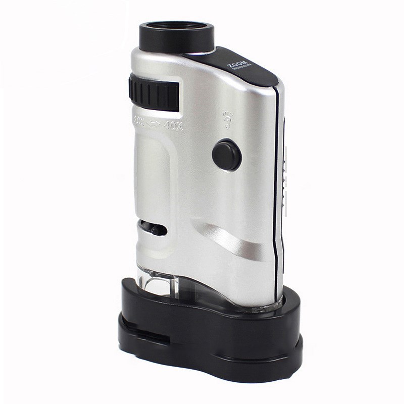 高清显微镜 20-40倍放大镜带LED多功能带底座安化黑茶金花便携式