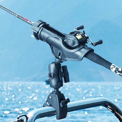 船载钓鱼竿球头支架皮划艇帆船游艇船载夹管固定式鱼竿支架