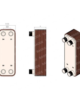 BAODE 宝得板换冷水机换热器不锈钢 BL30-116D BL95-40D BL21-30