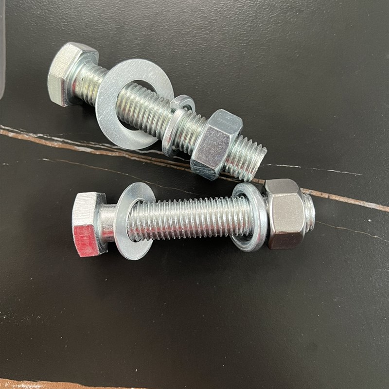 镀锌外六角螺栓螺丝杆螺母平垫弹垫