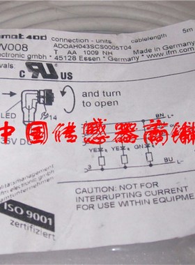 全新易福门电感式传感器连接线EVW003质量保证 当天发货