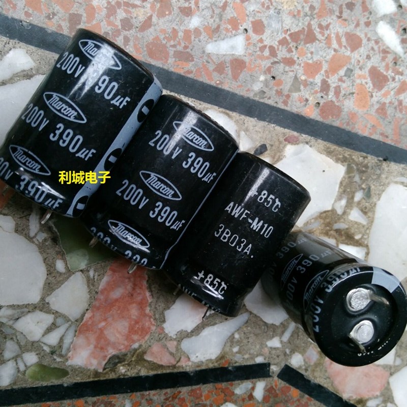 全新原装进口电解电容200V390UF 日本 马肯 marcon 体积:22X35