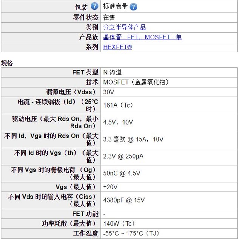 进口原装IRLR7843TRPBF LR7843 N沟道 MOS场效应三极管 贴片TO252