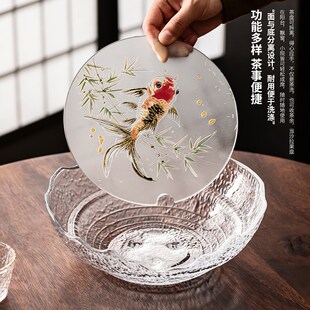 家用泡茶壶茶杯办公室会客喝茶2025新款 耐热玻璃茶盘功夫茶具套装