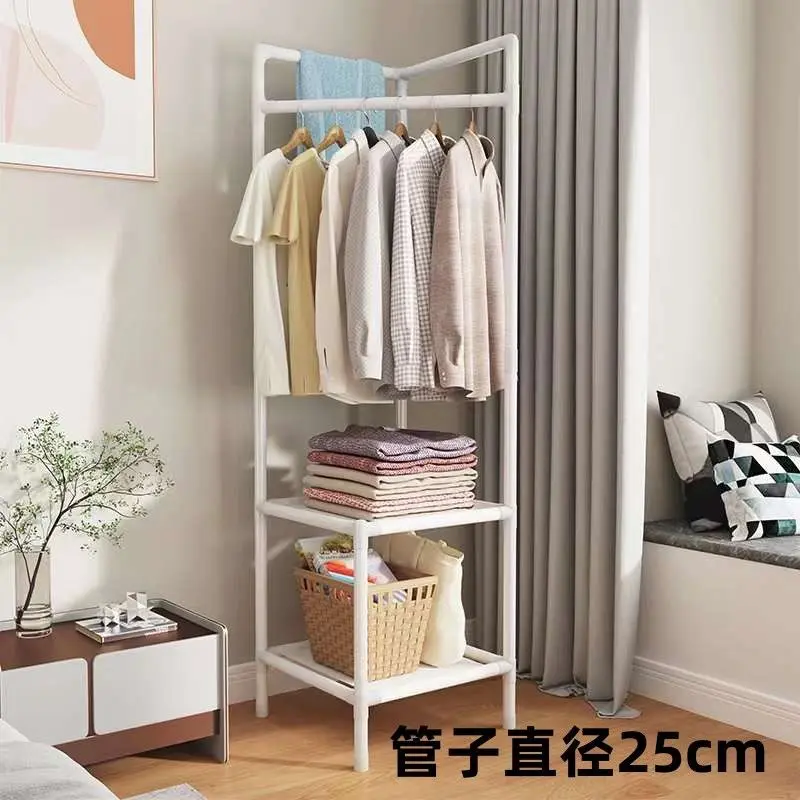 日系转角衣帽架子落地加厚加粗家用挂衣服架子卧室拐角简易衣架子