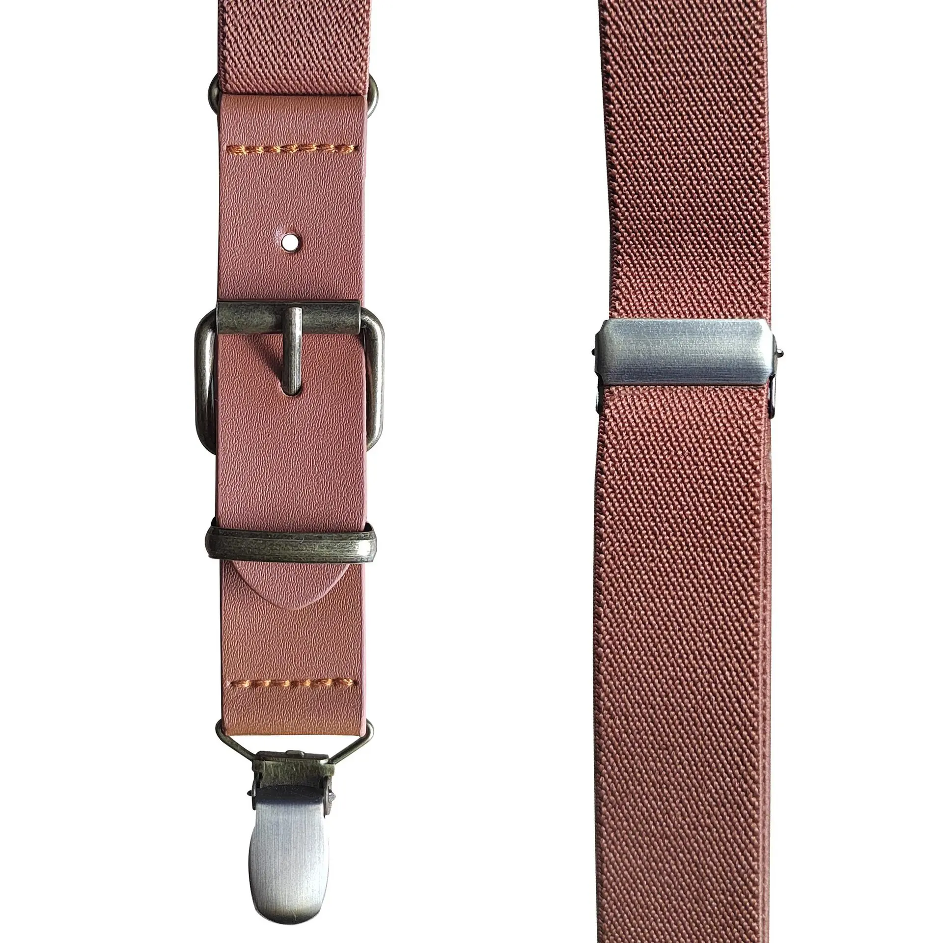 货源 时尚男女通用三夹单色背带 弹力2.5拼皮成人背带夹