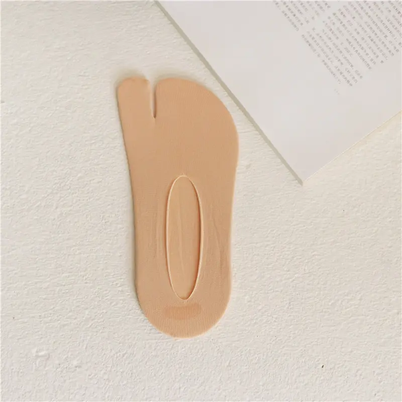 男士二指袜夏天薄款硅胶防滑船袜男士天鹅绒浅口隐形袜套分趾袜