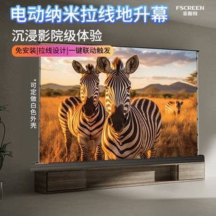 菲斯特投影幕布投影家用地升投影幕布抗光8k超高清100寸自动升降