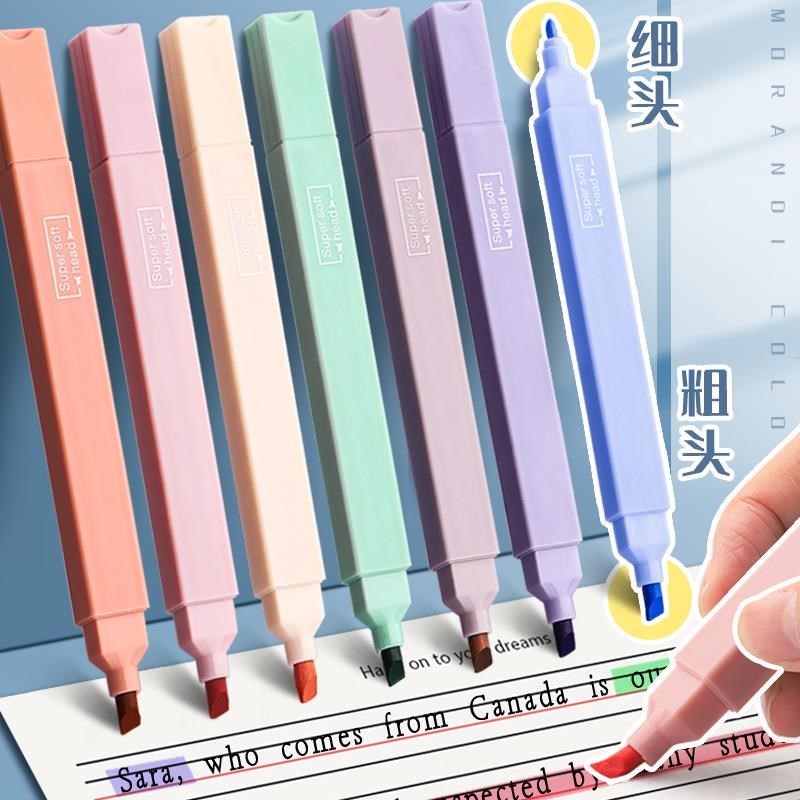 6PCS Pastel Highlighters Fluorescent Pen HUighlighter