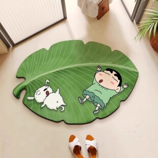 蜡笔小新浴室吸水地垫硅藻泥防滑速干卡通家用卫生间门口厕所脚垫
