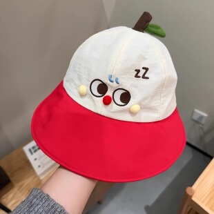 宝宝帽子可爱卡通大帽檐鸭舌帽春夏薄款速干婴幼儿外出防晒遮阳帽