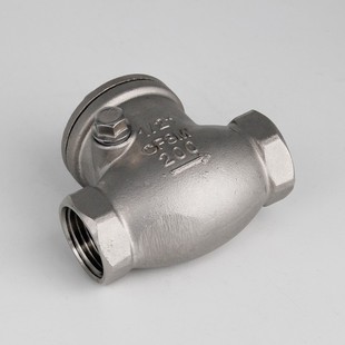 304不锈钢卧式止回阀H14翻板式内丝单向阀水泵用螺纹止水阀4分6分