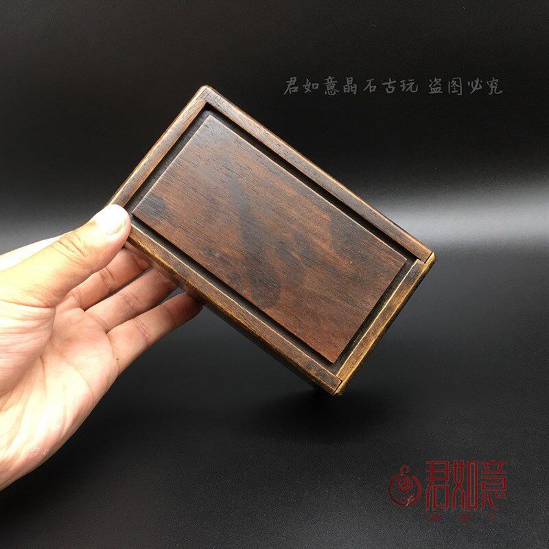 仿老素面简单款盒雕刻带机关首饰盒木盒小盒子仿古木雕储物收纳盒