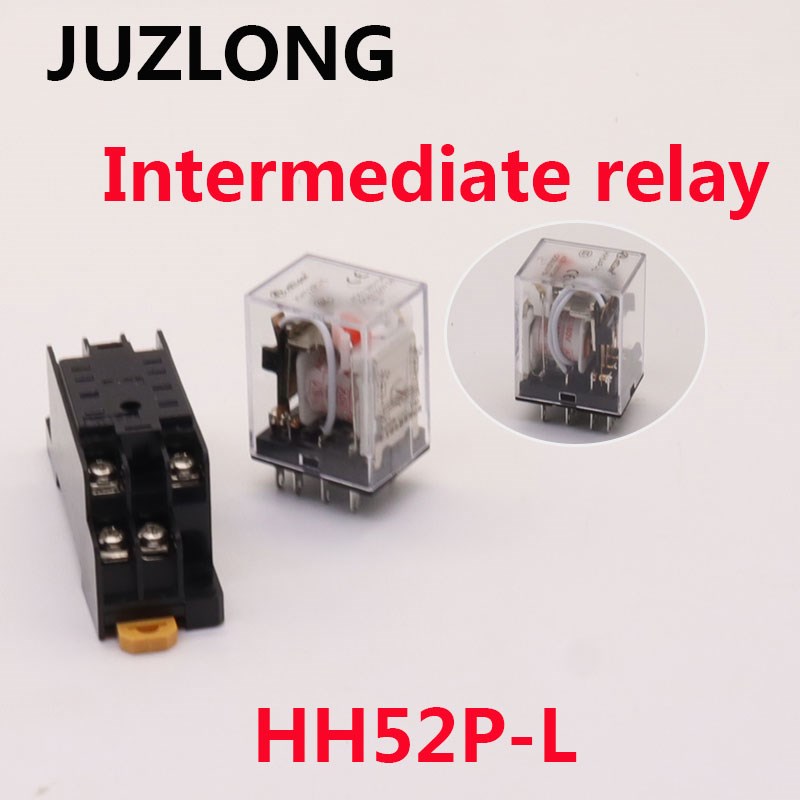 巨龙中间电磁继电器HH52P-L 24V 12V 110V 220V 单/双边银触点8脚