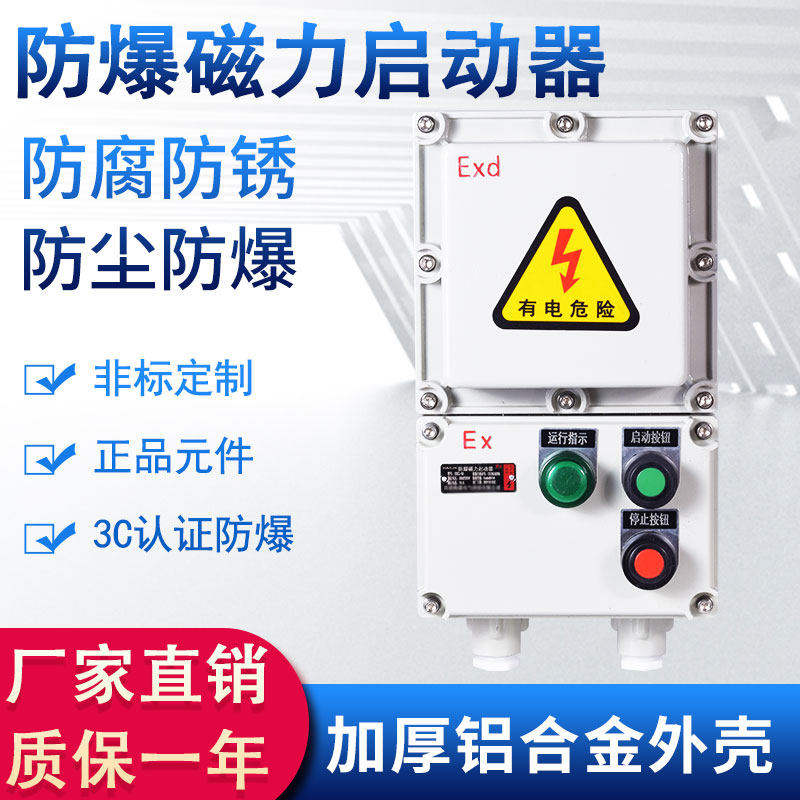 电磁开关箱水泵电机风机启动控制箱BQC53防爆磁力启动器220V380V