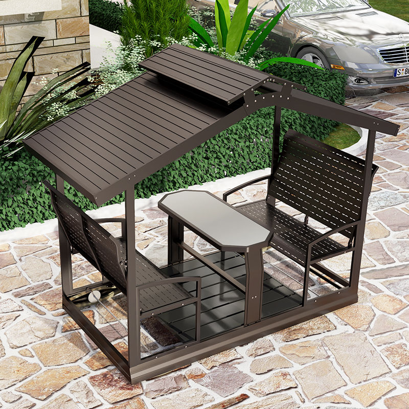 户外动力摇椅四人秋千吊椅室外花园庭院阳台露台铝合金防水耐用款