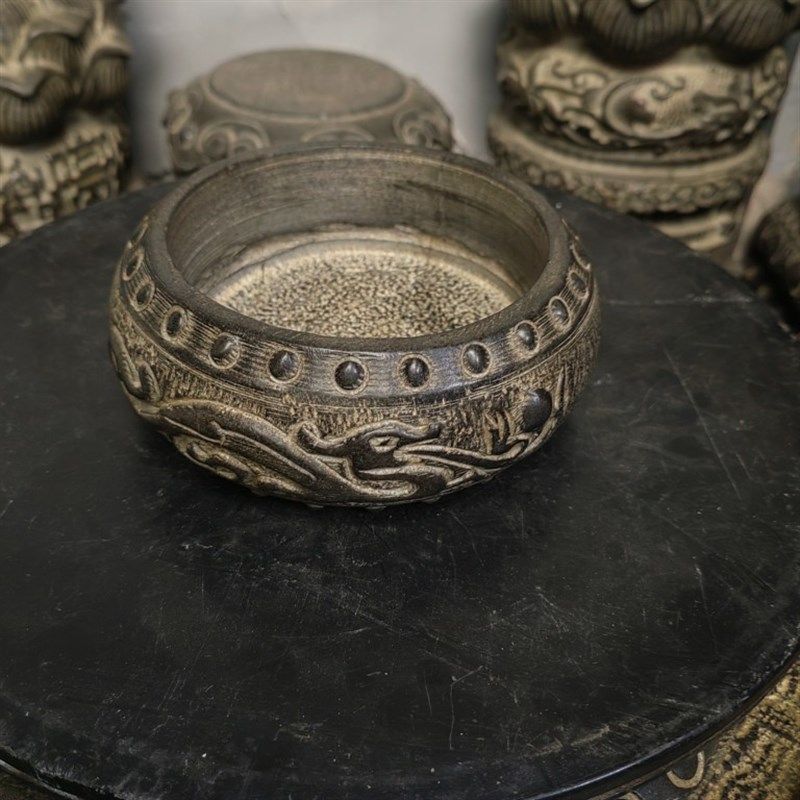 二龙戏珠烟灰缸笔洗多肉石盆办公室会所石雕摆件装饰天然青石雕刻,办公设备/耗材/相关服务,电工胶带,淘宝优惠券,粉丝福利购,淘宝优惠卷