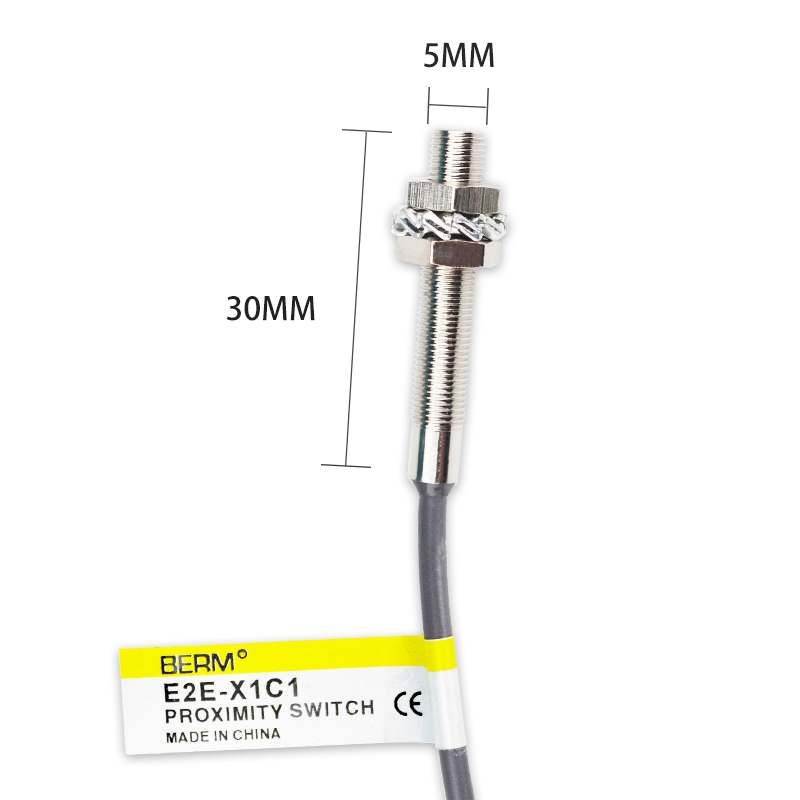 贝尔美电感式金属感应传感器M5接近开关E2E-X1C1直流三线NPN常开