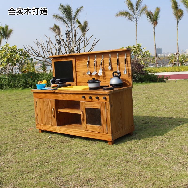 幼儿园过家家厨房儿童益智玩具木质户外庭院橱柜仿真精致厨具