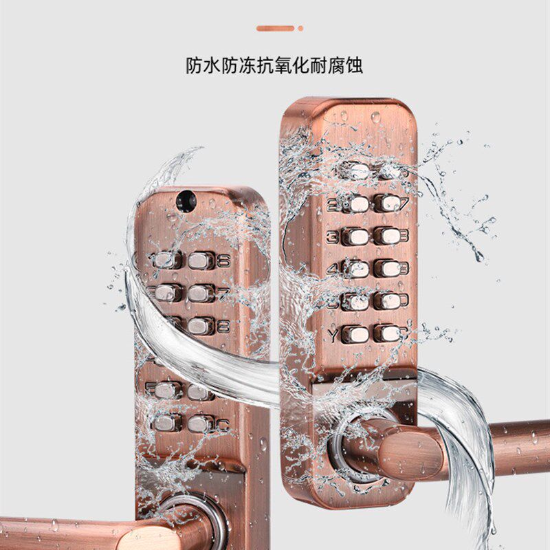 户外庭院双面机械密码锁花园门栅栏门铁艺门室外室内门防水不生锈
