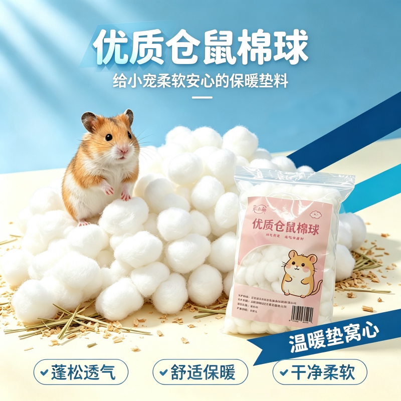 宋小棉仓鼠棉球纯棉柔软蓬松温暖垫窝宠物用品舒适冬日保暖好帮手