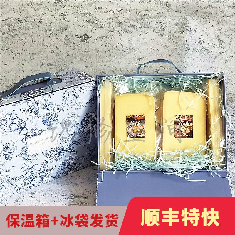 奶酪礼盒。瑞士原制奶酪格鲁耶尔、阿彭策尔、埃曼塔牛乳多多组合