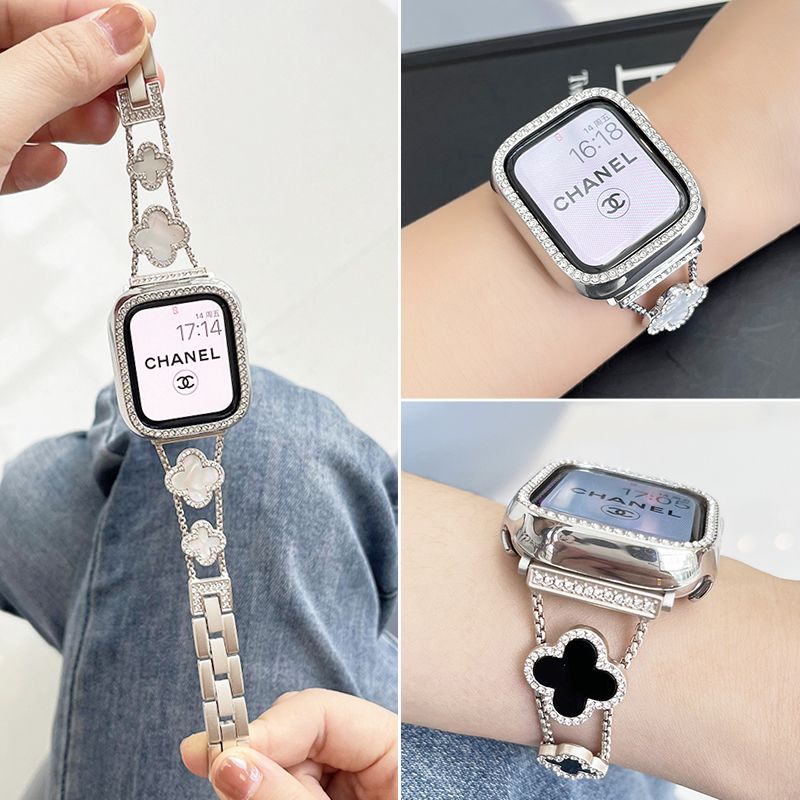 1316适用Apple苹果iwatchS10/S9Ultra876543手表带小香风四叶草镶