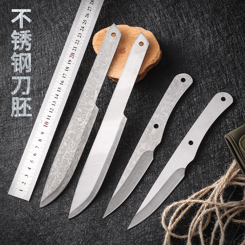 大马士革纹刀胚水果刀原钢胚开刃