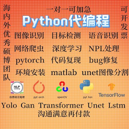 python代编程深度学习机器图像视觉接单代跑模型代码调试编写程序