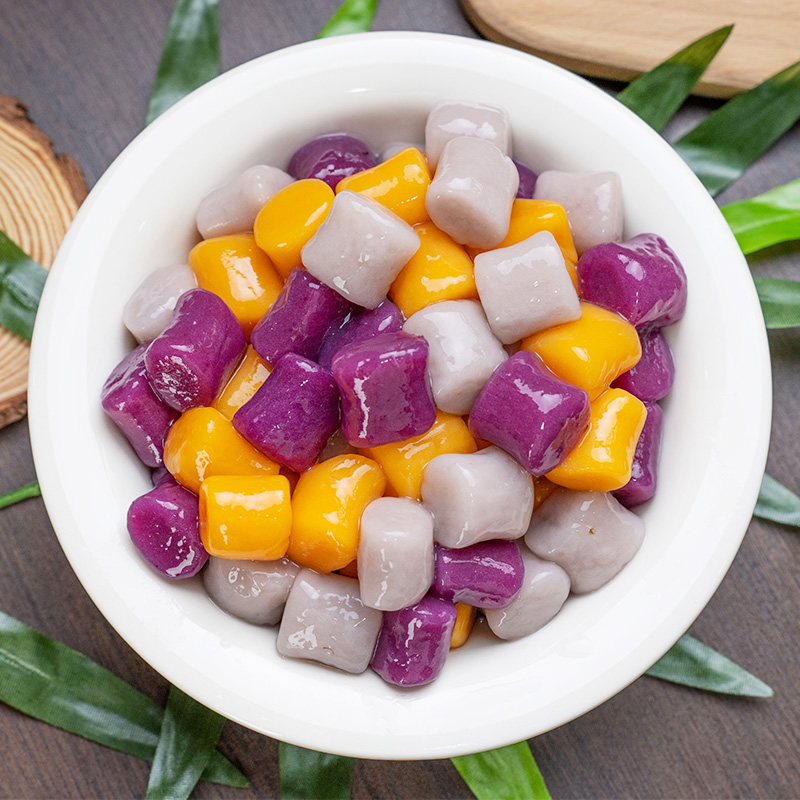 三色大小芋圆0添加奶茶甜品配料