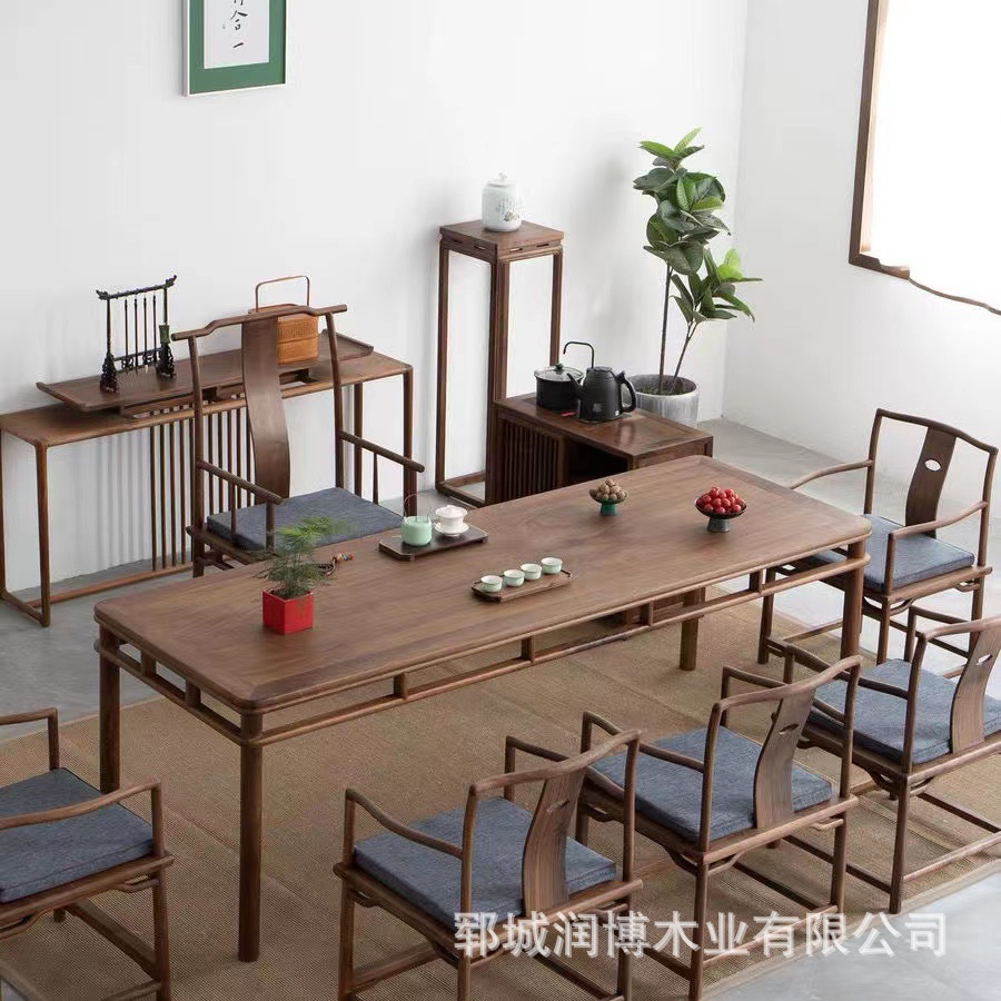 老榆木茶桌椅 功夫茶茶台 老榆木泡茶艺桌 新中式古典木桌可定 制