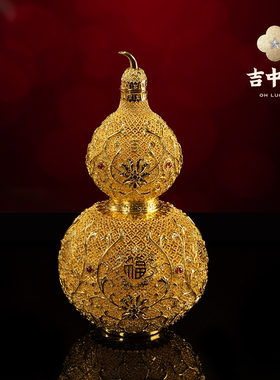 吉中吉·铜《福禄吉祥》桌面招财铜摆件家居铜摆件新中式客厅装饰