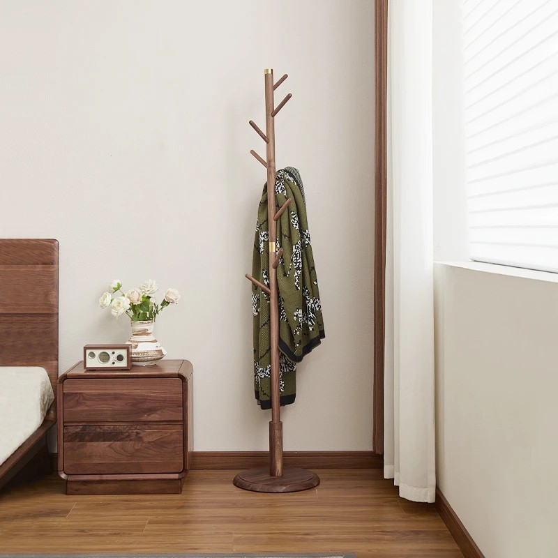北美黑胡桃实木衣帽架