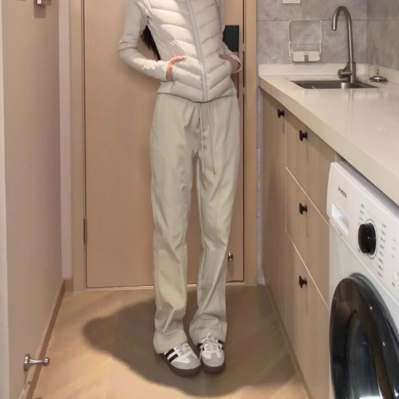 QUALCOMM高街运动工装微喇长裤